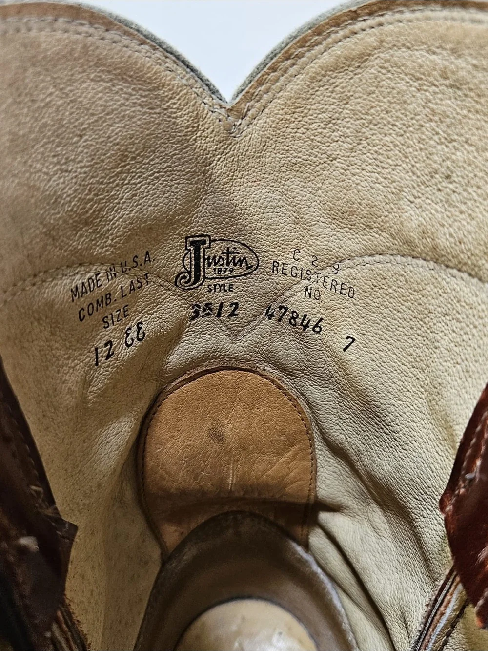Vintage Justin 3512 Redwood Cowboy Boots 12EE USA Made Western Mens